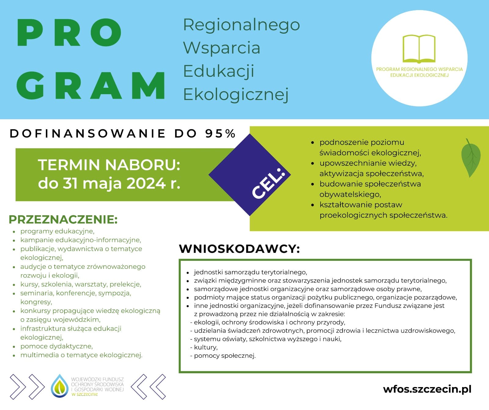 Nabór wniosków w Programie Priorytetowym „Program Regionalnego Wsparcia Edukacji Ekologicznej”