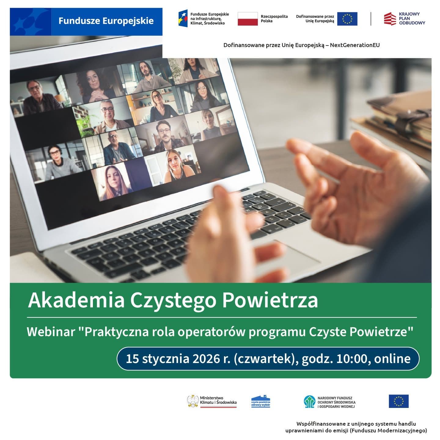 Akademia Czystego Powietrza: webinar dla operatorów programu Czyste Powietrze